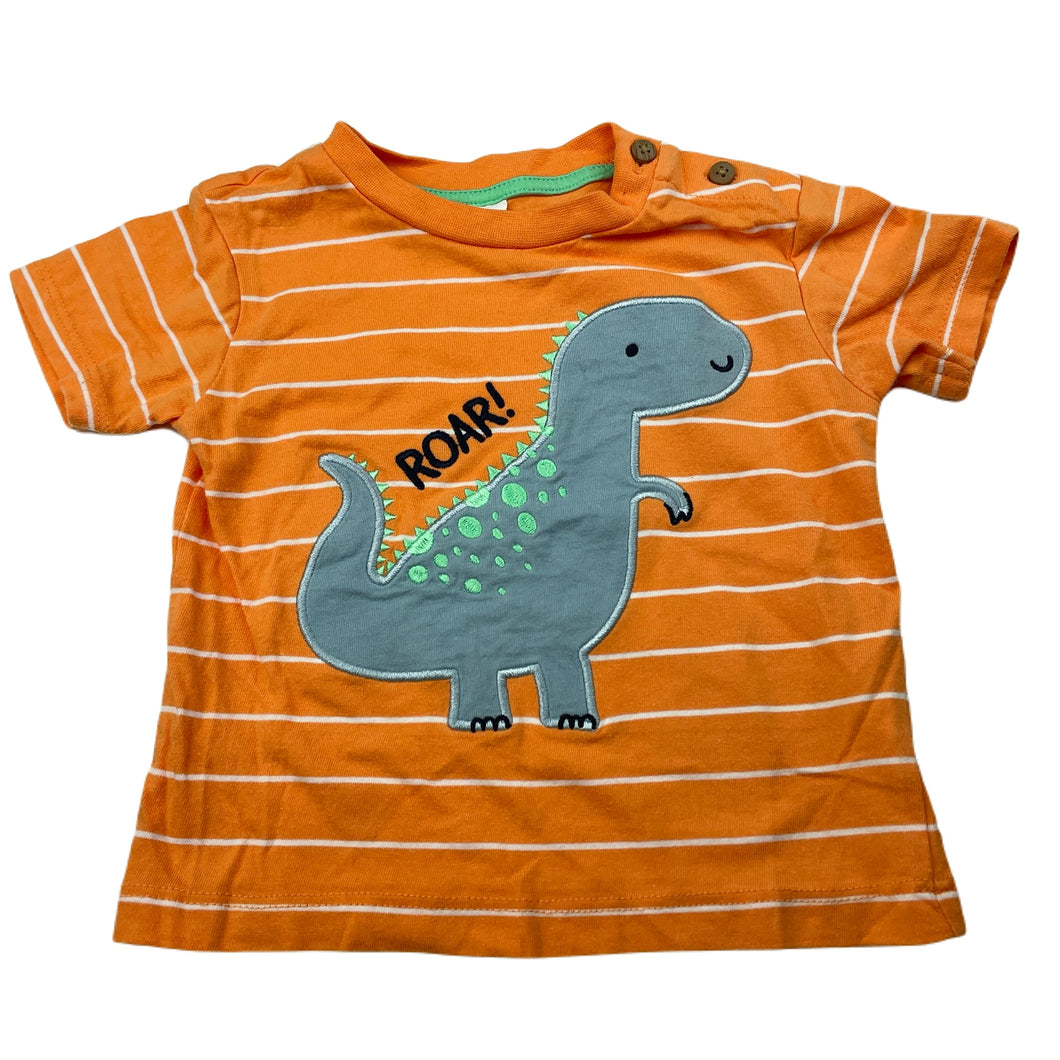 Boys Dymples, orange cotton t-shirt / top, dinosaur, EUC, size 0,  