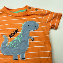 Load image into Gallery viewer, Boys Dymples, orange cotton t-shirt / top, dinosaur, EUC, size 0,  
