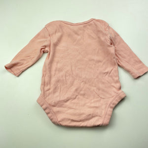 Girls Dymples, pink cotton bodysuit / romper, rabbits, FUC, size 00,  