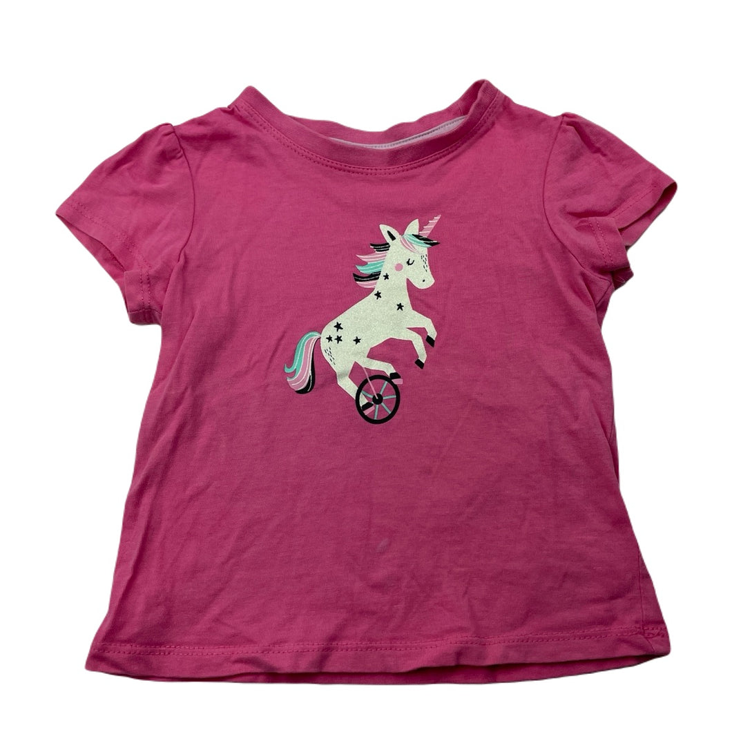 Girls Target, pink cotton t-shirt / top, unicorn, FUC, size 1,  