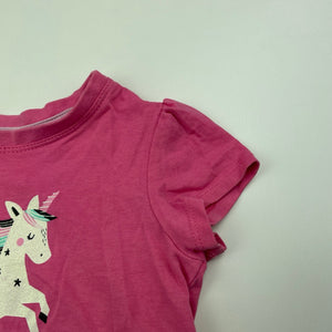 Girls Target, pink cotton t-shirt / top, unicorn, FUC, size 1,  