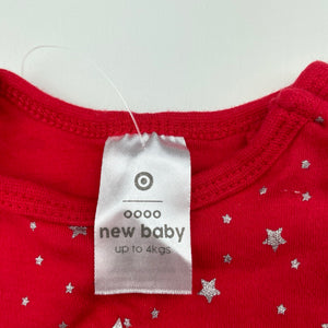 Girls Target, red cotton bodysuit / romper, stars, EUC, size 0000,  