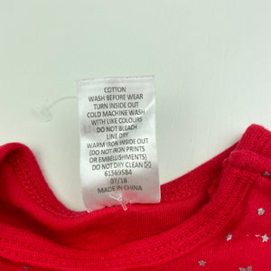 Girls Target, red cotton bodysuit / romper, stars, EUC, size 0000,  