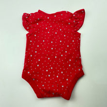 Load image into Gallery viewer, Girls Target, red cotton bodysuit / romper, stars, EUC, size 0000,  