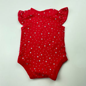 Girls Target, red cotton bodysuit / romper, stars, EUC, size 0000,  