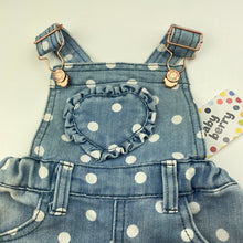 Load image into Gallery viewer, Girls Baby Berry, denim bubble overalls / shortalls, NEW, size 00,  