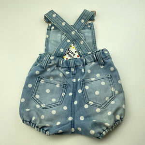 Girls Baby Berry, denim bubble overalls / shortalls, NEW, size 00,  