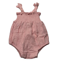 Load image into Gallery viewer, Girls Dymples, pink crinkle cotton summer romper, GUC, size 000,  