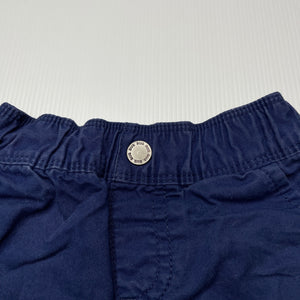Boys Target, navy cotton shorts, elasticated, GUC, size 00,  