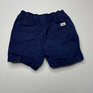Boys Target, navy cotton shorts, elasticated, GUC, size 00,  
