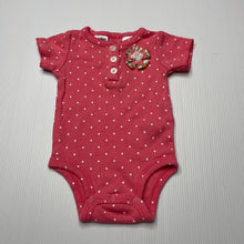 Load image into Gallery viewer, Girls Carters, pink cotton bodysuit / romper, GUC, size 0000,  