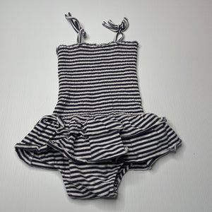 Girls Seed, striped stretchy summer romper, wash fade & pilling, FUC, size 2,  
