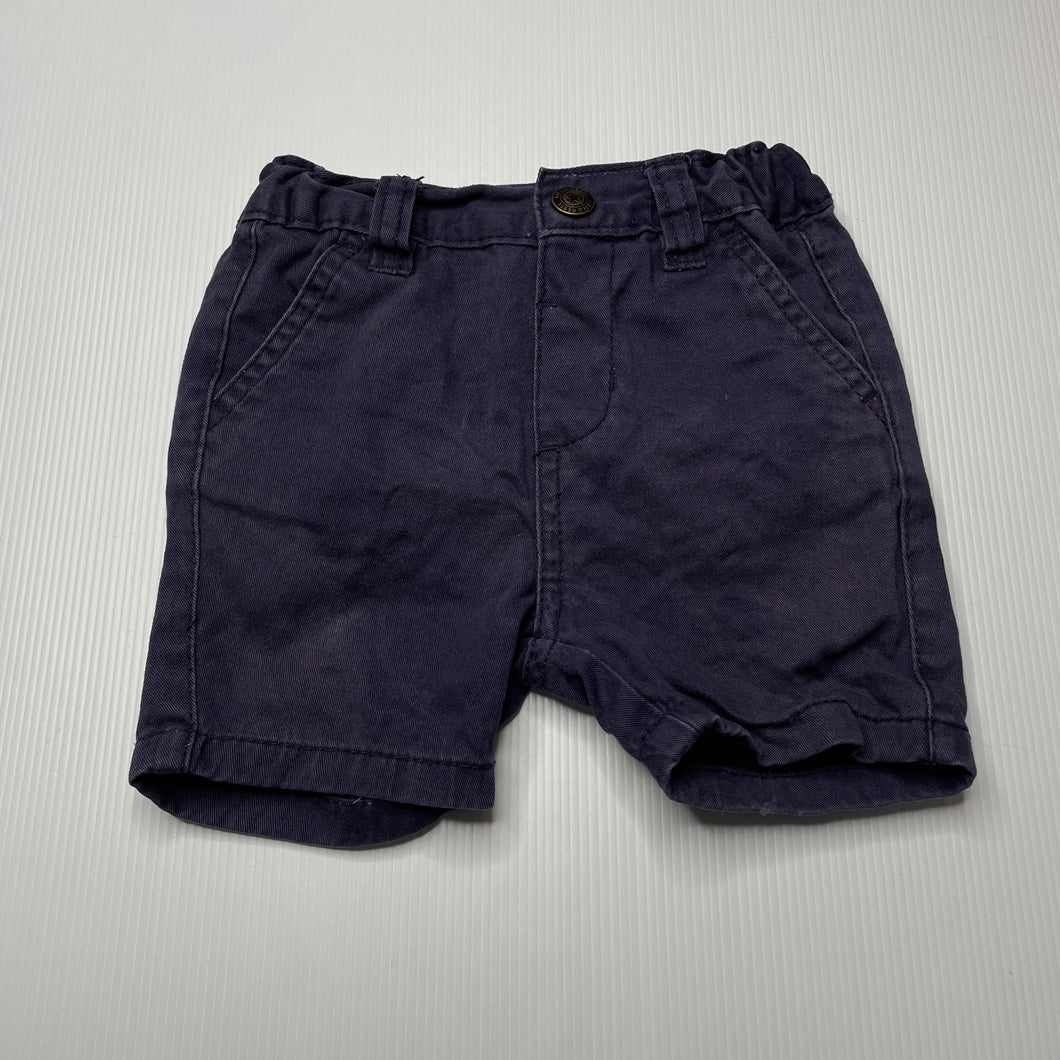 Boys Littte Rebel, blue cotton shorts, adjustable, FUC, size 0,  