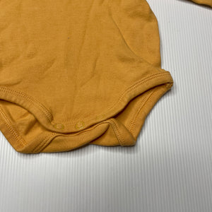 unisex Anko, yellow organic cotton bodysuit / romper, GUC, size 000,  
