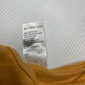 unisex Anko, yellow organic cotton bodysuit / romper, GUC, size 000,  