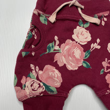 Load image into Gallery viewer, Girls Baby Berry, floral fleece lined pants, elasticated, GUC, size 0000,  