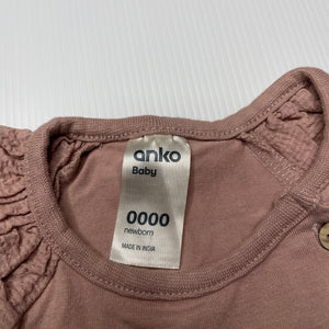 Girls Anko, organic cotton romper, GUC, size 0000,  