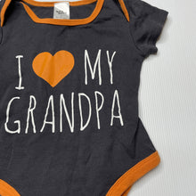 Load image into Gallery viewer, unisex Baby Berry, cotton bodysuit / romper, grandpa, GUC, size 1,  