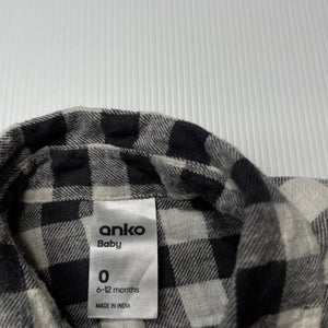 Boys Anko, checked long sleeve shirt, FUC, size 0,  