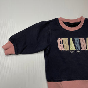 Girls GHANDA, fleece lined sweater / jumper, wash fade, FUC, size 1-2,  