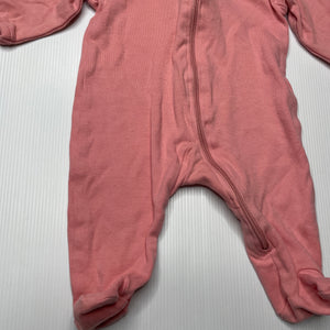 Girls Anko, pink cotton zip coverall / romper, EUC, size 0000,  