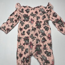 Load image into Gallery viewer, Girls Dymples, stretchy zip coverall / romper, GUC, size 00,  