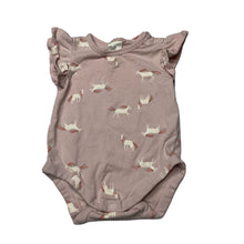 Load image into Gallery viewer, Girls Target, pink stretchy bodysuit / romper, unicorns, FUC, size 00,  