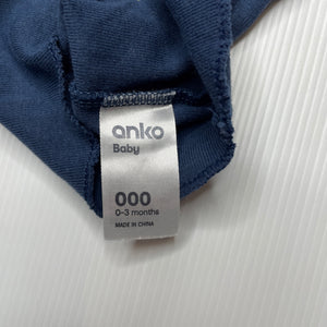 Boys Anko, navy cotton singlet top, EUC, size 000,  