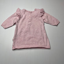 Load image into Gallery viewer, Girls Sprout, pink knitted cotton sweater dress, GUC, size 000, L: 33cm