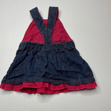 Load image into Gallery viewer, Girls Pumpkin Patch, embroidered overalls dress / pinafore, EUC, size 0000, L: 35cm