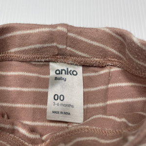 Girls Anko, organic cotton footed leggings / bottoms, GUC, size 00,  