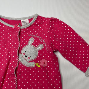 Girls cotton, coverall / romper, rabbit, GUC, size 0,  