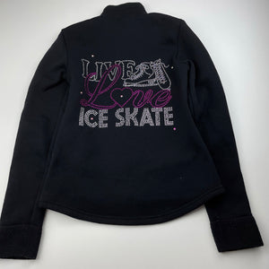 Girls Chloe Noel, Polar fleece zip up ice skating sweater / jacket, GUC, size 8-10,  
