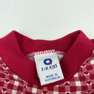 Girls Q FOR KIDS, vintage red & white check short sleeve dress, FUC, size 1, L: 40cm