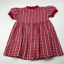 Load image into Gallery viewer, Girls Q FOR KIDS, vintage red &amp; white check short sleeve dress, FUC, size 1, L: 40cm
