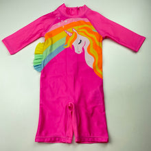 Load image into Gallery viewer, Girls H&amp;M, all-in-one rashie suit, unicorn, EUC, size 2,  