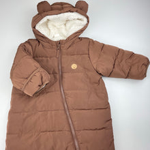 Load image into Gallery viewer, unisex H&amp;M, fleece lined winter coverall / pram suit, EUC, size 00,  