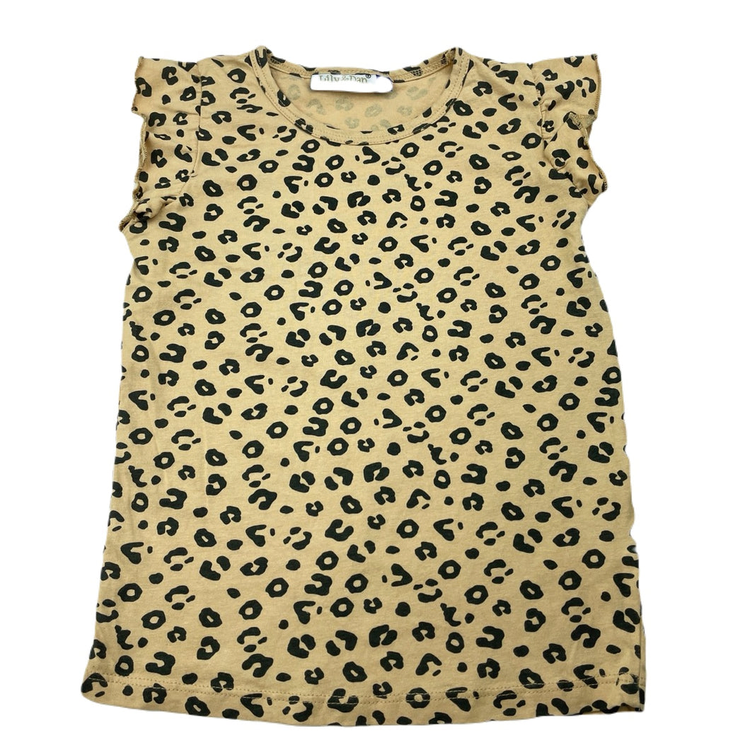 Girls Lily & Dan, animal print cotton t-shirt / top, GUC, size 6,  