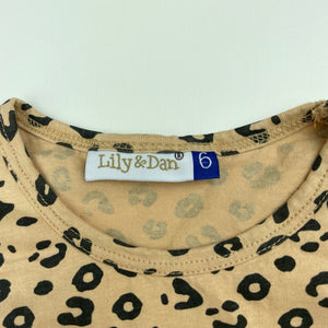 Girls Lily & Dan, animal print cotton t-shirt / top, GUC, size 6,  
