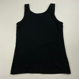 Girls Anko, black cotton singlet / tank top, GUC, size 8,  