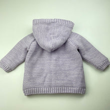 Load image into Gallery viewer, Girls Seed, thick fleece lined knitted cotton hooded cardigan / sweater, EUC, size 00,  