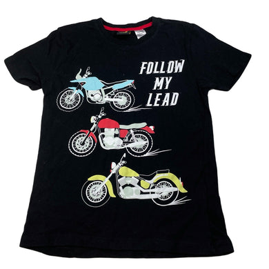 Boys Tilt, black cotton t-shirt / top, motorbikes, EUC, size 12,  