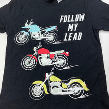 Load image into Gallery viewer, Boys Tilt, black cotton t-shirt / top, motorbikes, EUC, size 12,  