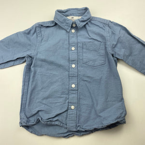 Boys H&M, blue cotton long sleeve shirt, GUC, size 3,  