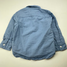 Load image into Gallery viewer, Boys H&amp;M, blue cotton long sleeve shirt, GUC, size 3,  