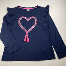 Load image into Gallery viewer, Girls Target, embroidered navy cotton long sleeve top, GUC, size 10,  