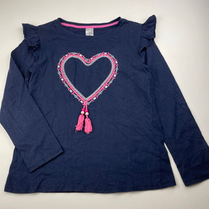 Girls Target, embroidered navy cotton long sleeve top, GUC, size 10,  