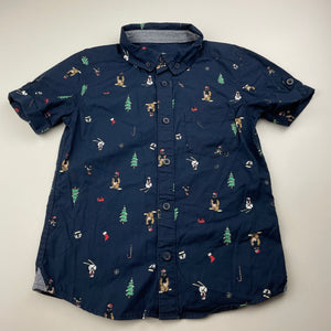Boys Target, Christmas lightweight cotton short sleeve shirt, EUC, size 5,  