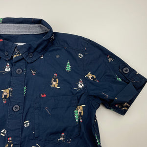 Boys Target, Christmas lightweight cotton short sleeve shirt, EUC, size 5,  