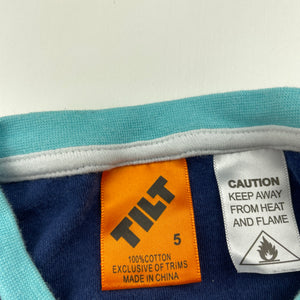 Boys Tilt, soft cotton pyjama t-shirt / top, GUC, size 5,  